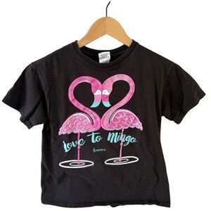 Delta Pro Weight Youth Black “Love to Mingo” Flamingo Graphic Tee Size Small